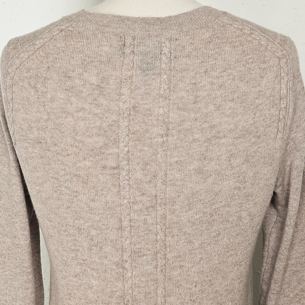 Banana Republic Italian Wool Cashmere Blend Rope Trim Sweater XS Beige - Picture 7 of 11